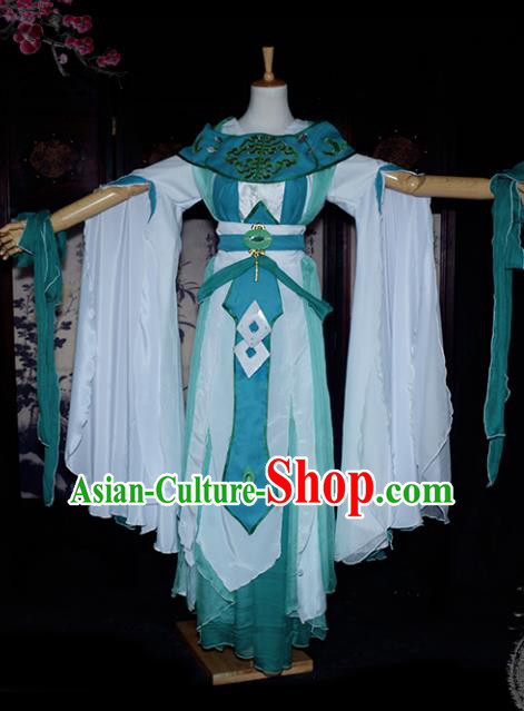 Chinese Ancient Young Lady Embroidered Costume Cosplay Swordswoman Dress Hanfu Clothing for Women