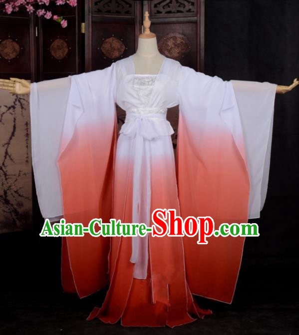 Chinese Ancient Palace Princess Costume Cosplay Female Swordsman Red Dress Hanfu Clothing for Women