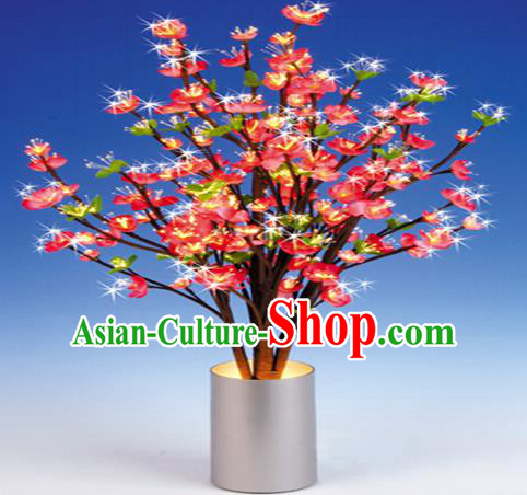 Traditional Handmade Chinese Peach Blossom Lanterns Electric LED Lights Lamps Desk Lamp Decoration