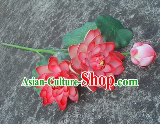 Traditional Handmade Chinese Red Lotus Decoration Buddhist Temple Decoration