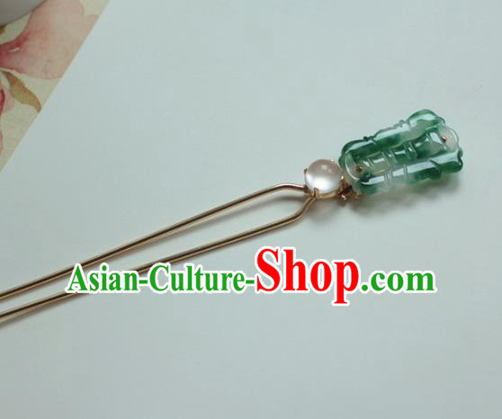 Traditional Chinese Ancient Classical Hair Accessories Handmade Jade Hairpins for Women