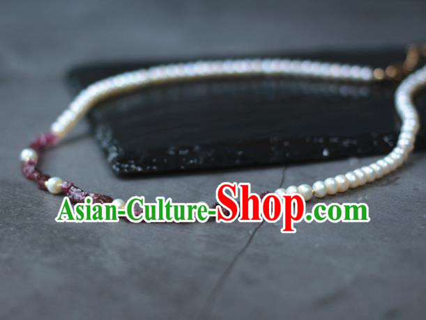 Traditional Chinese Ancient Handmade Hanfu Pearls Necklace for Women