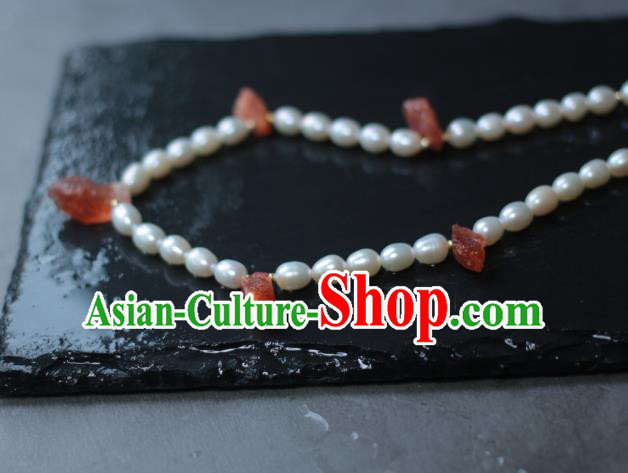 Traditional Chinese Ancient Handmade Pearls Necklet Hanfu Necklace for Women