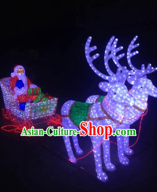 Traditional Handmade Christmas Electric LED Lights Lamps Elk Lamp Decoration