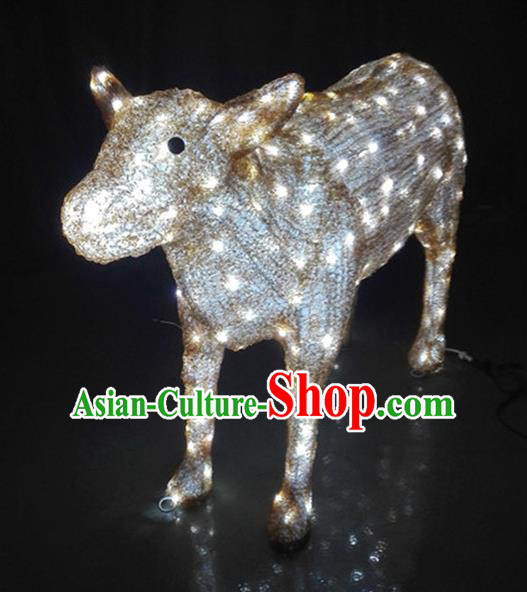 Traditional Handmade Chinese Zodiac Ox Electric LED Lights Lamps Lamp Decoration