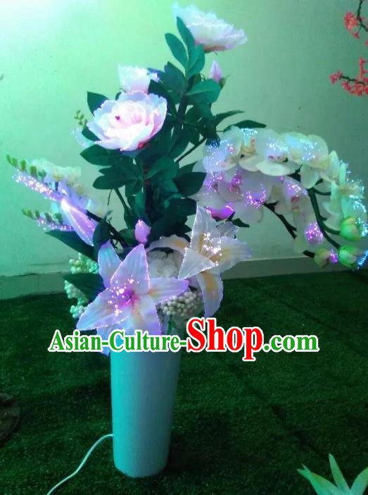Traditional Handmade Chinese Phalaenopsis Lanterns Electric LED Lights Lamps Desk Lamp Decoration