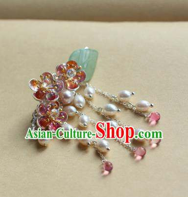 Traditional Chinese Ancient Pearls Tassel Hair Claws Hair Accessories Handmade Hanfu Hairpins for Women