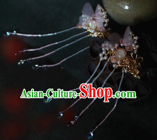 Traditional Chinese Ancient Butterfly Hair Clips Hair Accessories Handmade Hanfu Hairpins for Women