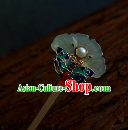 Traditional Chinese Ancient Blueing Butterfly Hair Clips Hair Accessories Handmade Hanfu Hairpins for Women