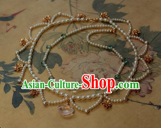 Traditional Chinese Ancient Handmade Necklace Hanfu Pearls Necklets for Women