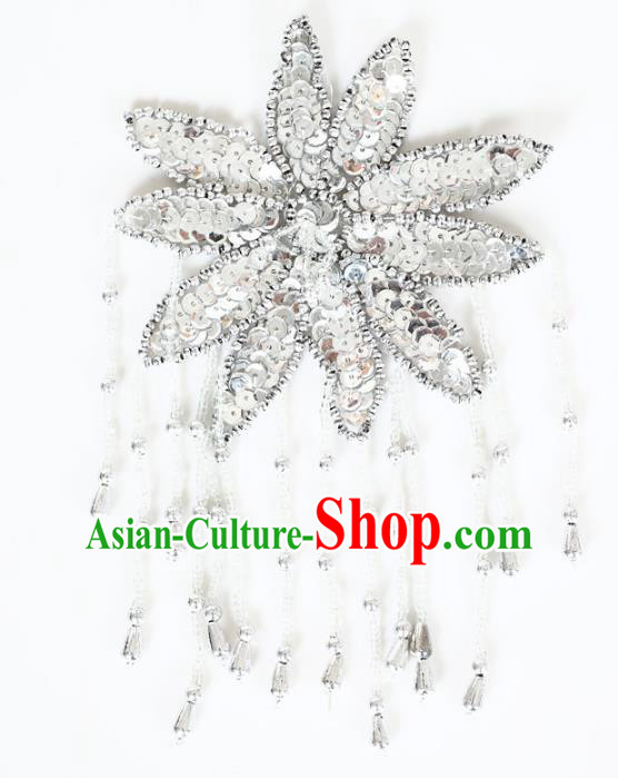 Chinese Traditional Folk Dance Hair Accessories Yangko Argentate Sequins Headwear for Women