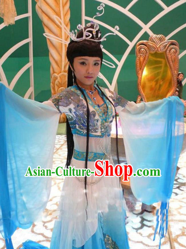 Traditional Chinese Ancient Fairy Costume, China Tang Dynasty Princess Dance Clothing and Headpiece for Women