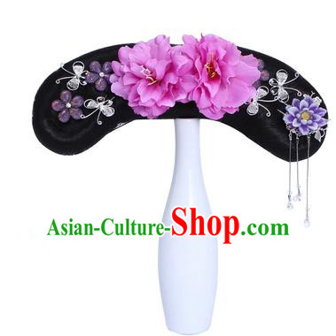 Chinese Ancient Manchu Princess Hair Accessories Traditional Qing Dynasty Palace Lady Headwear for Kids