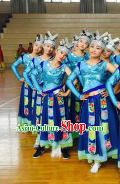 Traditional Chinese Yangge Fan Dance Folk Dance Costume Classical Yangko Dance Modern Dance Dress Halloween Clothing and Headwear