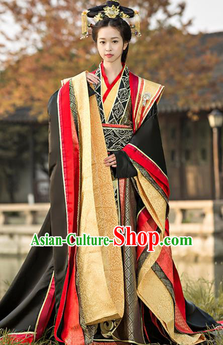 Traditional Chinese Ancient Imperial Consort Costume Qin Dynasty Empress Dowager Hanfu Dress for Women