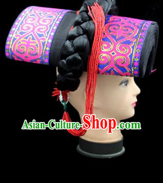 Traditional Chinese Miao Nationality Dance Clothing Hmong Ethnic Minority Costumes and Headwear