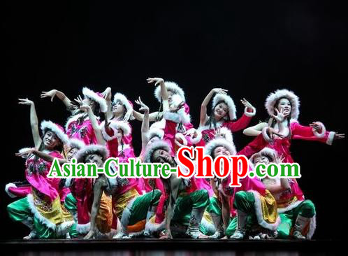Traditional Chinese Folk Dance Embroidered Costume, China Mongolian Ethnic Minority Dance Clothing for Women