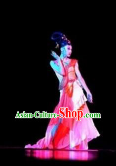 Traditional Chinese Classical Gossamer Dance Costume, Folk Dance Umbrella Dance Clothing for Women