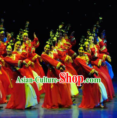 Chinese Traditional Folk Dance Classical Dance Stage Performance Costume, China Yangko Dance Hanfu Clothing for Women