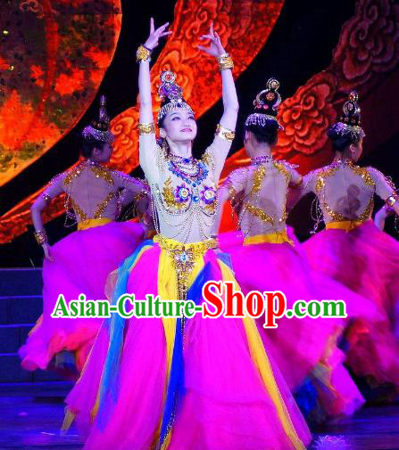 Chinese Traditional Folk Dance Classical Dance Costume, China Stage Performance Dance Clothing for Women