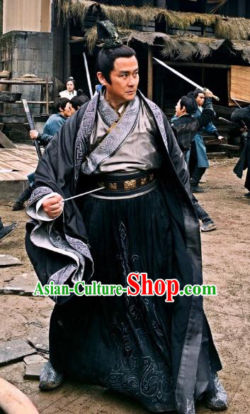 Chinese Nirvana in Fire II Ancient Martial Arts Experts Swordsman Duan Tongzhou Embroidered Historical Costumes for Men