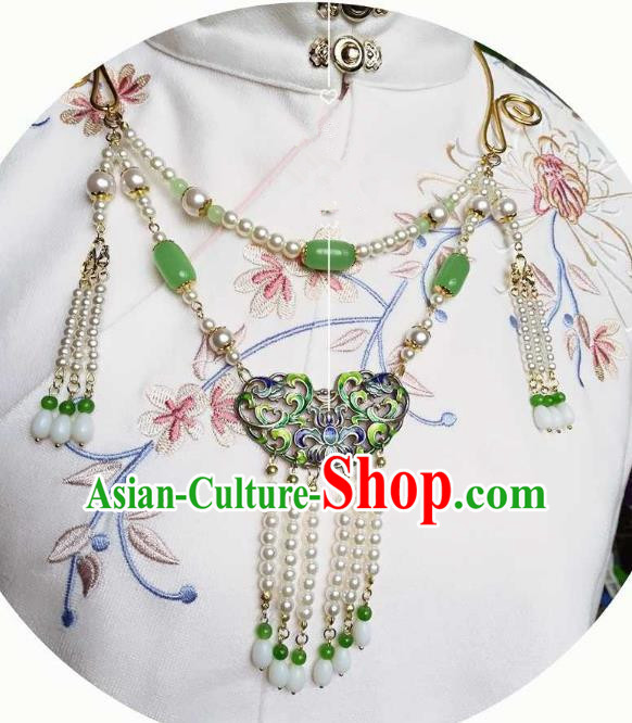 Chinese Traditional Ancient Accessories Classical Tassel Necklace Hanfu Handmade Necklet for Women