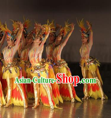 Traditional Chinese Sunbird Dance Costume, China Folk Dance Classical Dance Dress for Women