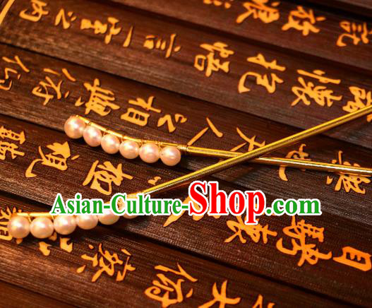 Chinese Traditional Ancient Hair Accessories Classical Pearls Hair Stick Hanfu Hairpins for Women