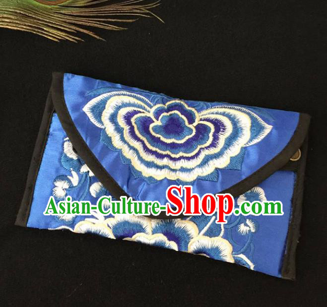 Chinese Traditional Embroidery Craft Embroidered Blue Bags Handmade Handbag for Women