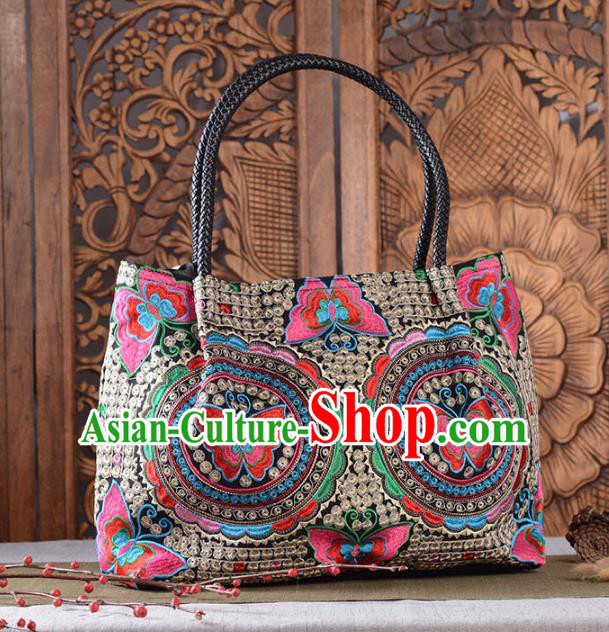 Chinese Traditional Embroidery Craft Embroidered Butterfly Bags Handmade Handbag for Women