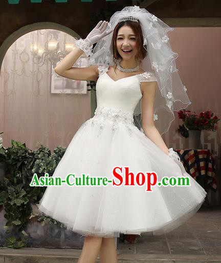 Top Grade Advanced Customization Wedding Dress Bridal Veil Short Dress Princess Dress Wedding Gown Costume for Women