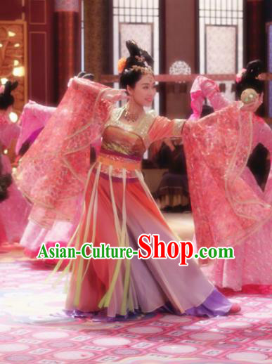Ancient Chinese Tang Dynasty Palace Lady Dance Dresses Empress Embroidered Costumes for Women