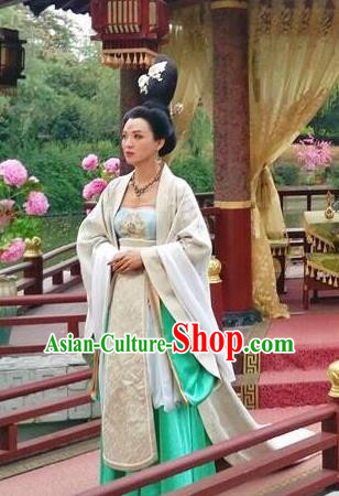 Chinese Tang Dynasty Princess Taiping Hanfu Dress Ancient Court Lady Embroidered Costumes for Women