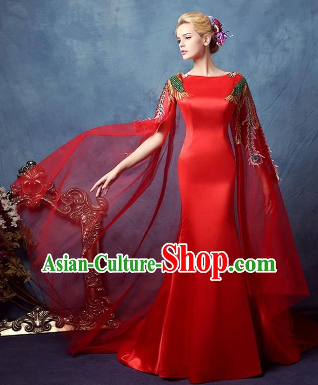 Top Grade Advanced Customization Embroidered Mermaid Dress Wedding Dress Compere Bridal Full Dress for Women