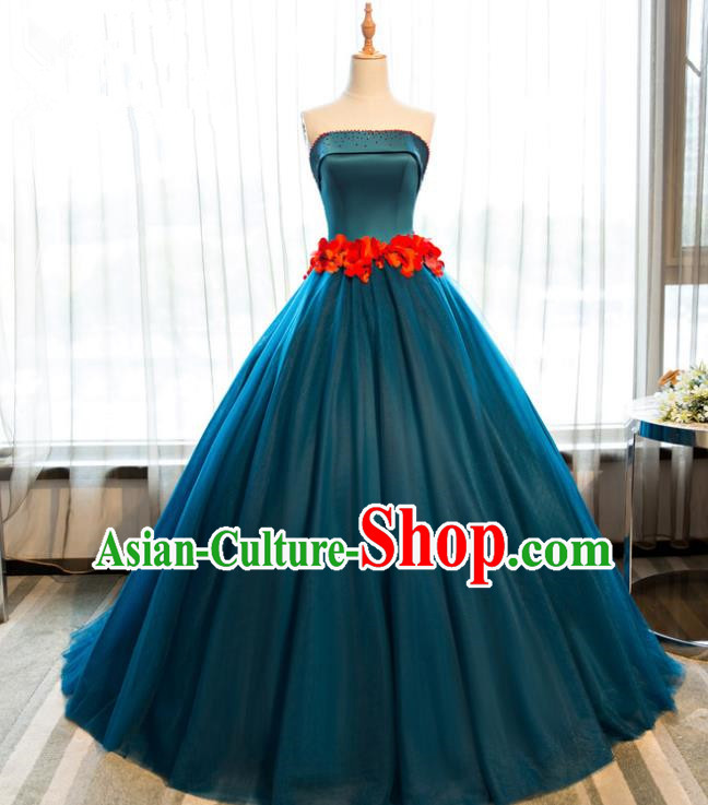 Top Grade Advanced Customization Atrovirens Evening Dress Wedding Dress Compere Bridal Full Dress for Women