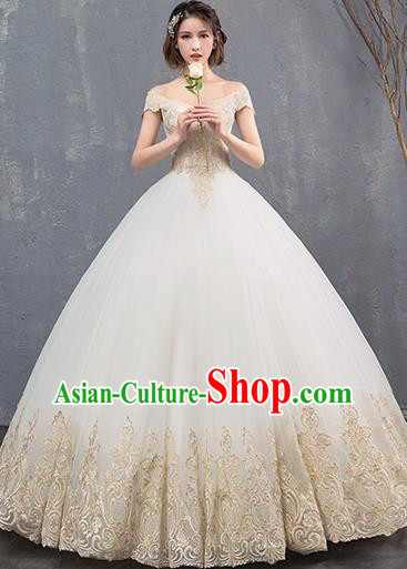 Top Grade Wedding Costume Compere Evening Dress Advanced Customization Embroidered Bubble Dress Bridal Full Dress for Women