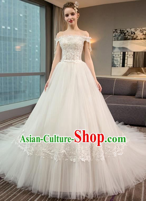 Top Grade Wedding Costume Evening Dress Advanced Customization Mullet Dress Compere Bridal Full Dress for Women