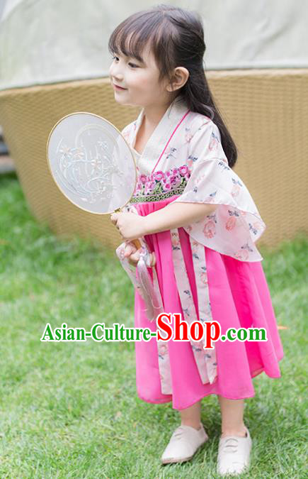 Chinese Ancient Costume Children Hanfu Dress Classical Dance Stage Performance Clothing for Kids