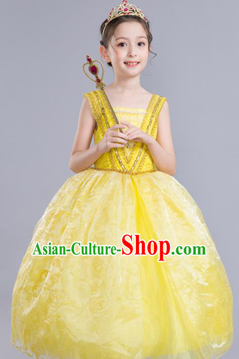 Top Grade Chorus Costumes Children Modern Dance Clothing Princess Bubble Dress for Kids