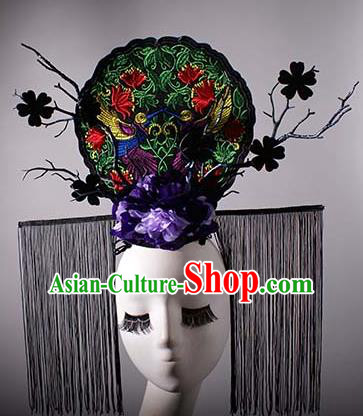 Top Grade China Traditional Palace Hair Accessories Halloween Royal Crown Stage Performance Modern Fancywork Headwear