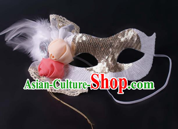 Halloween Fancy Ball Props Exaggerated Feather Face Mask Stage Performance Accessories Christmas Masks