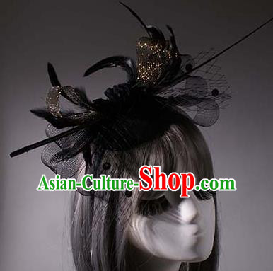 Top Grade Halloween Queen Feather Hair Accessories Stage Performance Modern Fancywork Headwear