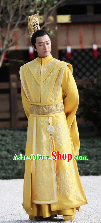Chinese Teleplay Tribes and Empires Storm of Prophecy Ancient Majesty Dragon Robe Emperor Embroidered Costumes for Men