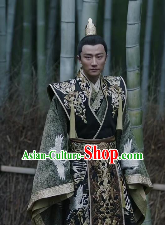 Teleplay Tribes and Empires Storm of Prophecy Chinese Ancient Imperial Emperor Embroidered Costumes for Men
