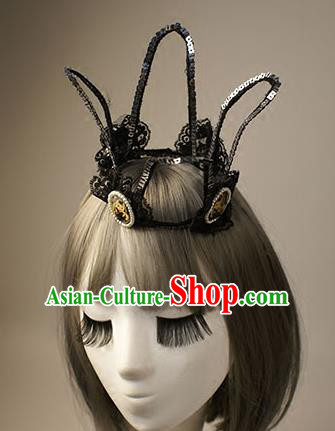 Top Grade Catwalks Hair Accessories Halloween Baroque Royal Crown Stage Performance Modern Fancywork Headwear