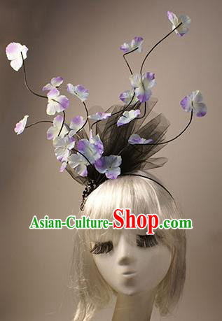 Top Grade Catwalks Hair Accessories Halloween Stage Performance Flowers Hair Clasp Modern Fancywork Headwear