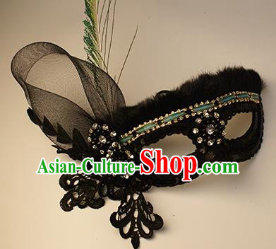 Halloween Exaggerated Black Lace Face Mask Venice Fancy Ball Props Catwalks Accessories Christmas Mysterious Masks