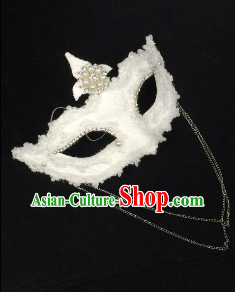 Halloween Exaggerated Pearls Face Mask Venice Fancy Ball Props Catwalks Accessories Christmas Masks