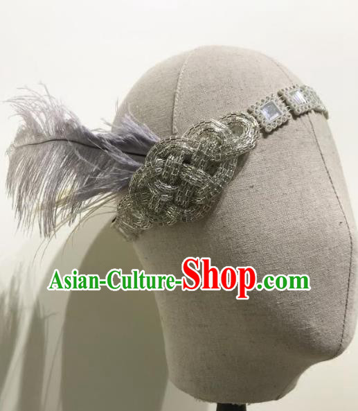 Top Grade Catwalks Hair Accessories Exaggerated Feather Headband Halloween Modern Fancywork Headwear