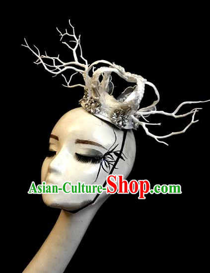 Top Grade Catwalks Hair Accessories Royal Crown Exaggerated Halloween Modern Fancywork Headwear